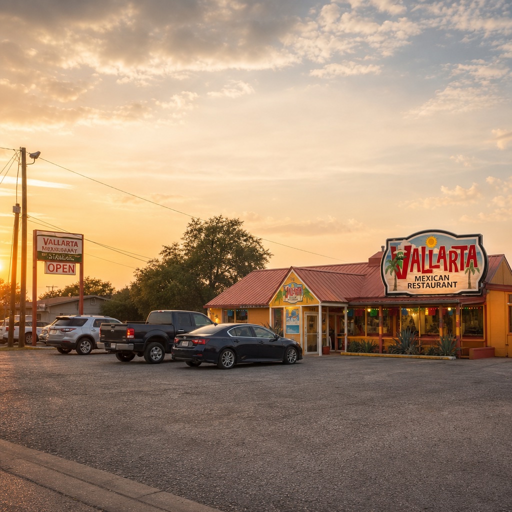 The Vallarta storefront and sign — look for it on Washington Street